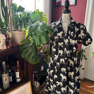 Anthropologie porridge shirt dress with Zebra Print 12